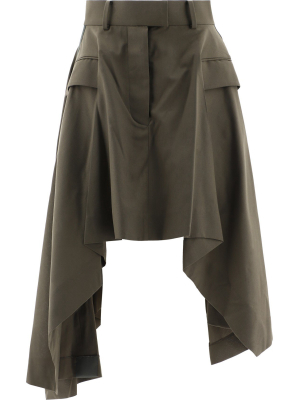 Sacai Asymmetrical Pleated Skirt