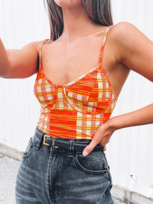 Ahlia Cami Crop Top Orange