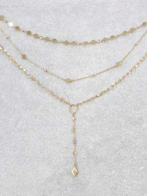 Diamond In The Desert 18k Gold Plated Necklace Set