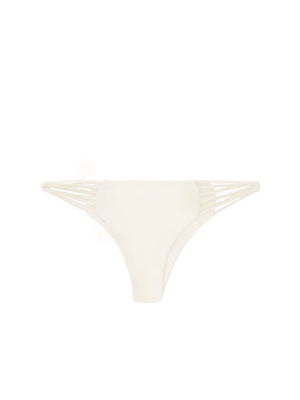 Lanai Strappy Cheeky Bikini Bottom - Bone White