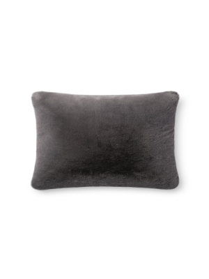 Faux Fur Charcoal Pillow