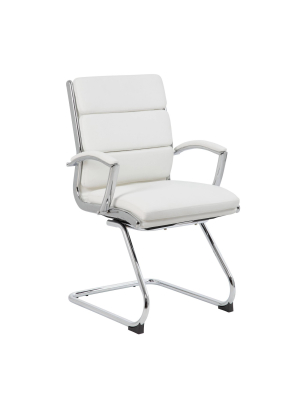 Guest Chair White/chrome Finish - Boss Office Products