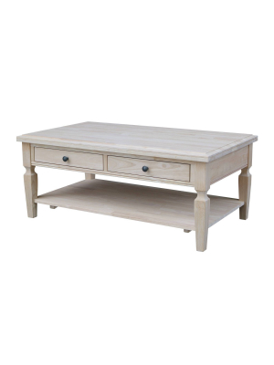 Vista Coffee Table Unfinished - International Concepts