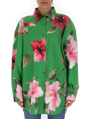 Valentino Floral Printed Buttoned Shirt