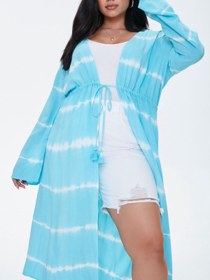 Plus Size Tie-dye Kimono