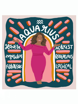 Zodiac Print: Aquarius Oprah Print