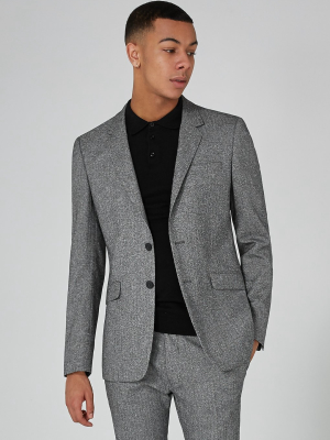 Gray Salt And Pepper Ultra Skinny Fit Suit Jacket