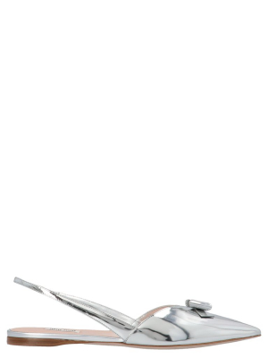 Miu Miu Slingback Bow Embellished Flats