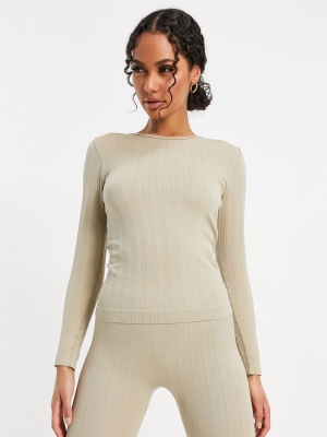 Asos 4505 Cable Knit Base Layer Long Sleeve Top