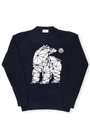 Moncler Enfant Flocked Graphic Bear Jumper