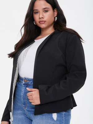 Plus Size Ball-chain Blazer