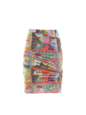 Gcds Patchwork Patterned Ruched Skirt