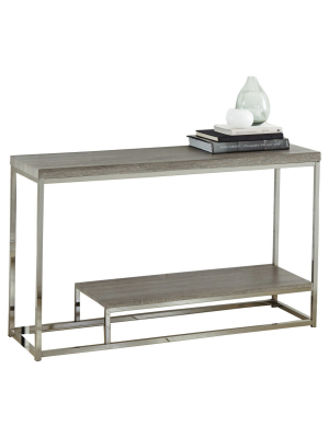 Lucia Sofa Table With Nickel Gray - Steve Silver