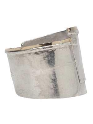 Silver Cuff With Layered Gold Trim (b-76g Edition #2,3 Gold)