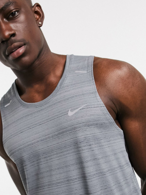 Nike Running Miler Tank In Gray