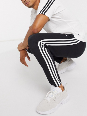 Adidas Training 3 Stripe Tiro Sweatpants In Black