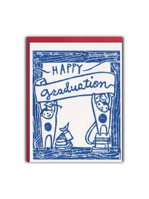 Framed Monkeys Graduation Card