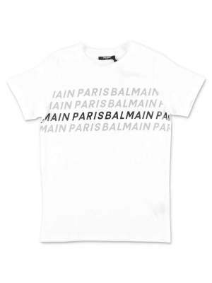 Balmain Kids Logo Printed T-shirt