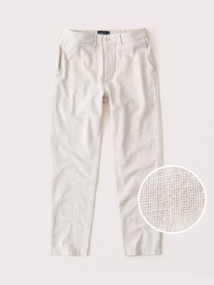 Linen-blend Skinny Pants