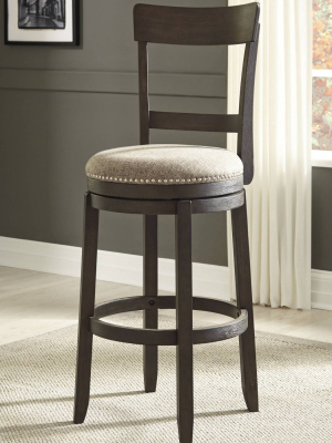 Set Of 2 Drewing Tall Upholstered Swivel Barstools Brown - Signature Design By Ashley