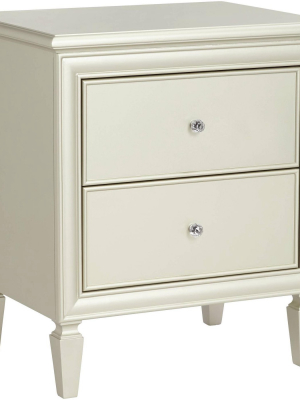 55 Downing Street Alina 2-drawer Champagne Silver Side Table