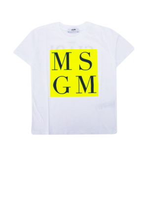 Msgm Kids Logo Print Crewneck T-shirt
