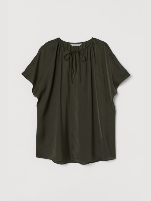 V-neck Satin Blouse