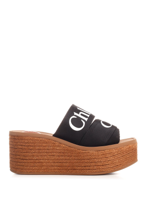 Chloé Woody Wedge Sandals