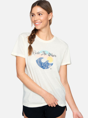 Ride N Waves Washed Relaxed Girlfriend Tee