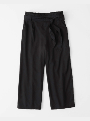 Cropped Paperbag Waist Pants