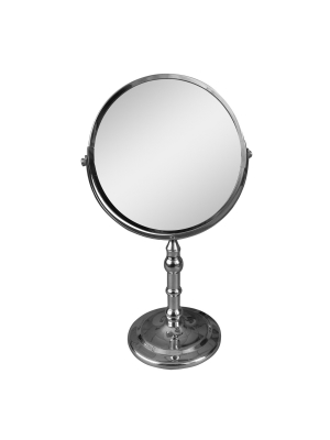 Katherine Freestanding Bath Magnifying Makeup Mirror Light Silver 13" - Elegant Home Fashions
