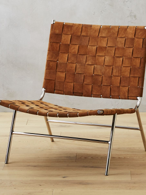 Woven Camel Suede Chair