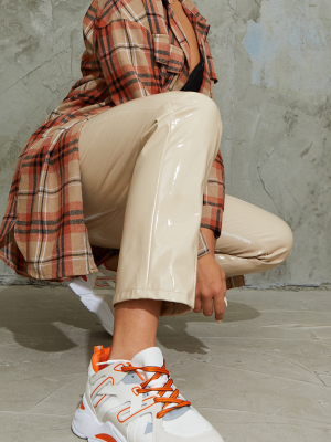 Orange Chunky Panelled Sneakers