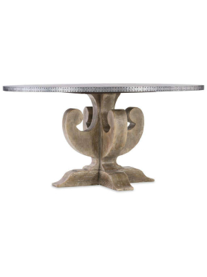 Boheme Ascension 60in Zinc Round Dining Table