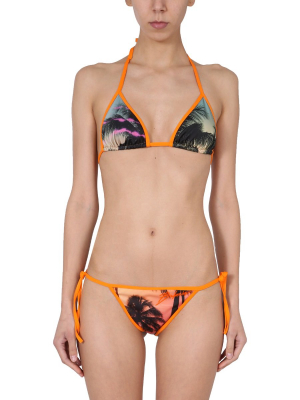 Balmain Palm Trees Print Two-piece Bikini Set