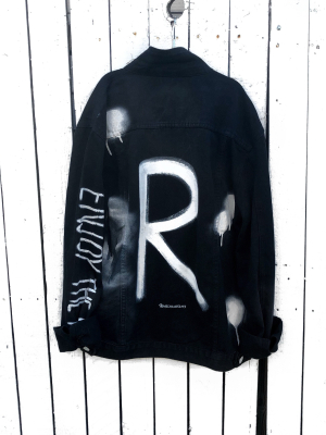 'enjoy The Ride' (with Your Initial) Denim Jacket - Mens