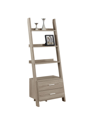 69" Bookcase With Storage And Ladder Dark Taupe - Everyroom