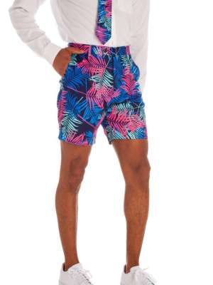 The Tropical Tycoon | Neon Palm Tree Shorts