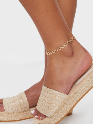 Gold Multi Chain And Diamante Anklet Three Pack