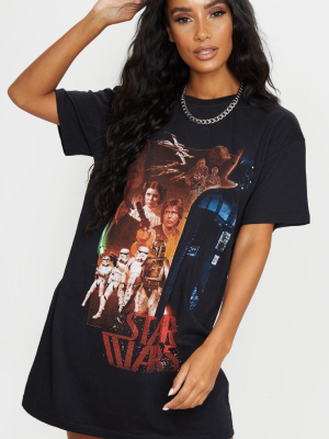 Black Star Wars Slogan T Shirt Dress