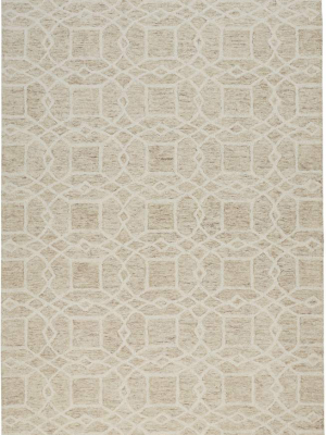 Rhett Geometric Lattice Print Rug - Wheat Beige & Ivory - Available In 2 Sizes