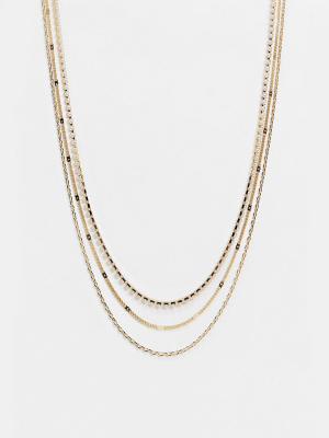 Liars & Lovers Multirow Necklace In Delicate Gold Chain