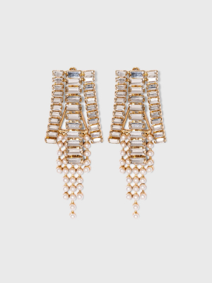 Sugarfix By Baublebar Crystal Baguette Drop Earrings - Clear