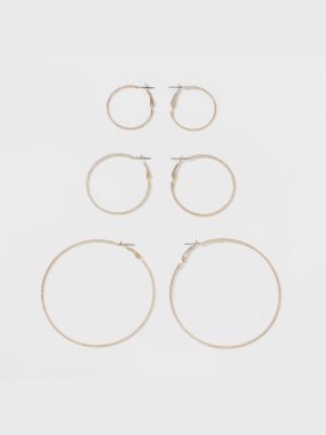 Hoops Earring Set - A New Day™ Gold