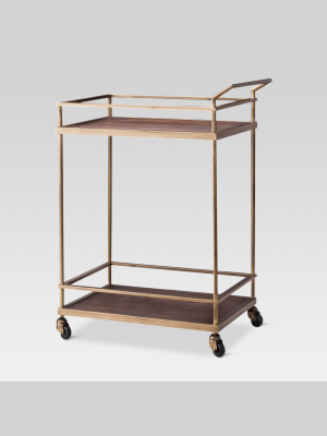 Wood & Gold Finish Bar Cart - Threshold™