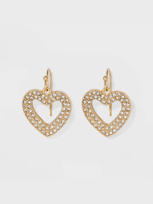 Sugarfix By Baublebar Crystal Heart Earrings - Clear