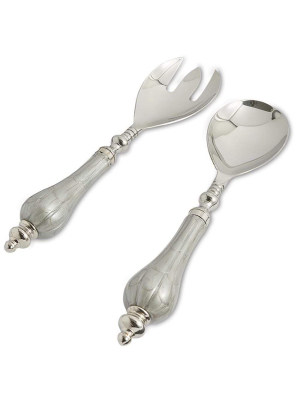 Julia Knight Peony Salad Serving Set In Platinum