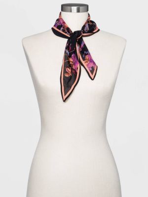 Women's Floral Print Kite Scarf - A New Day™ Navy One Size