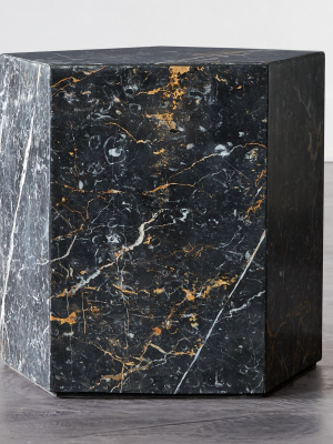 De Palma Black Marble Pentagon Side Table