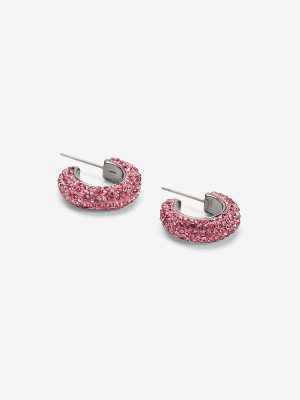 Mini Pave Hoop Earrings